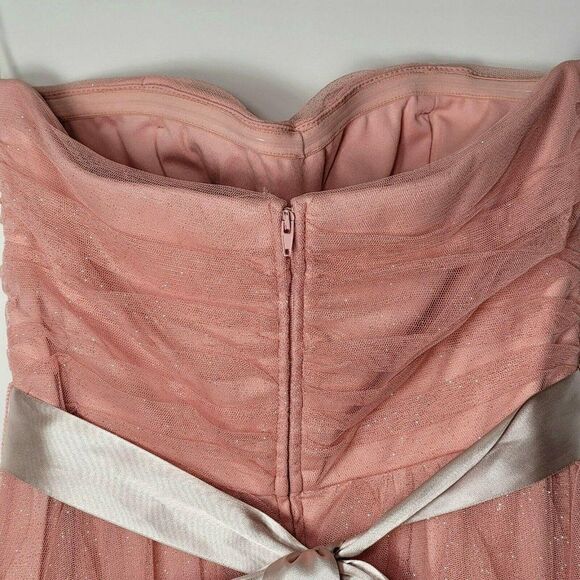 Teeze Me Strapless pink glitter dress, party homec - Picture 5 of 11